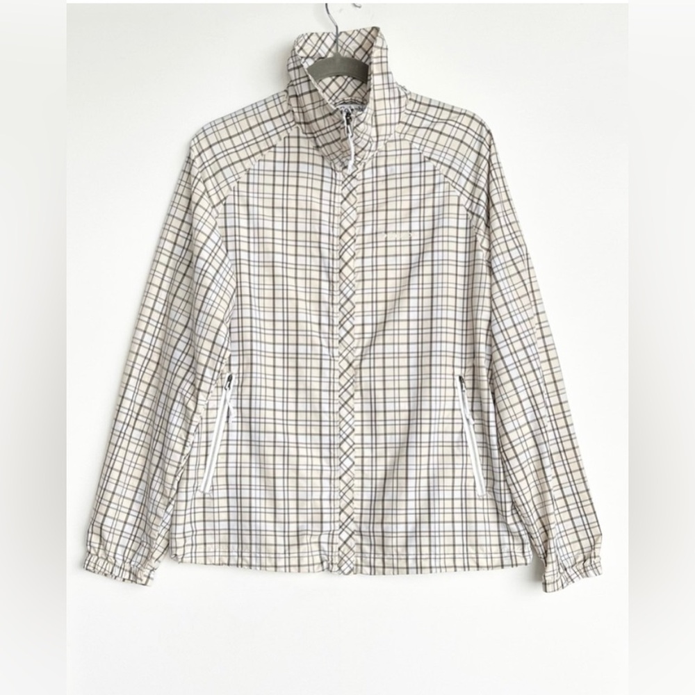Columbia Women’s Windbreaker Jacket | Size L | Retro Grid Print
